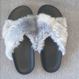 PINK fuzzy outdoor slides